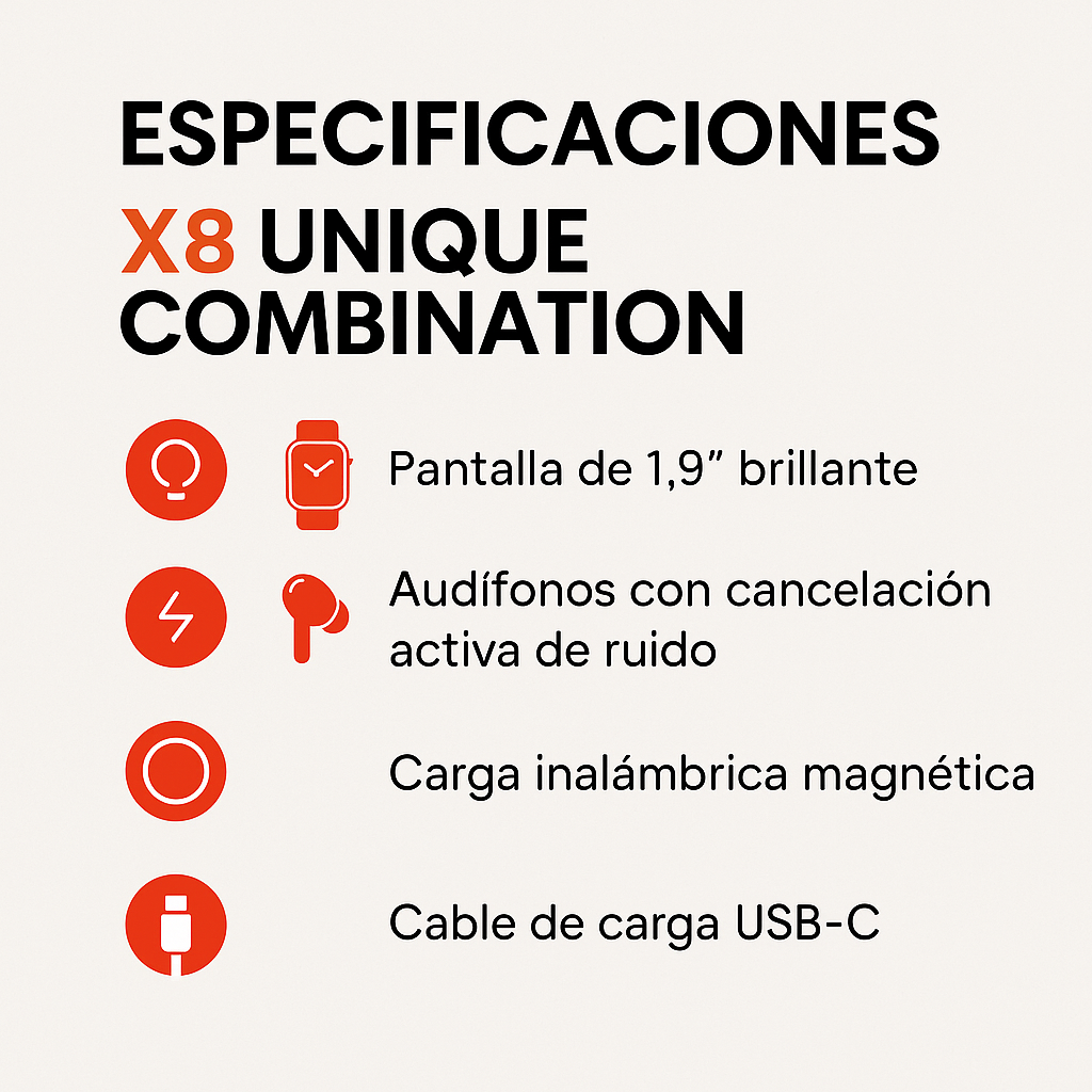 Combo Smart X8 Unique – Potencia, Conexión y Estilo en un Solo Paquete 🔥