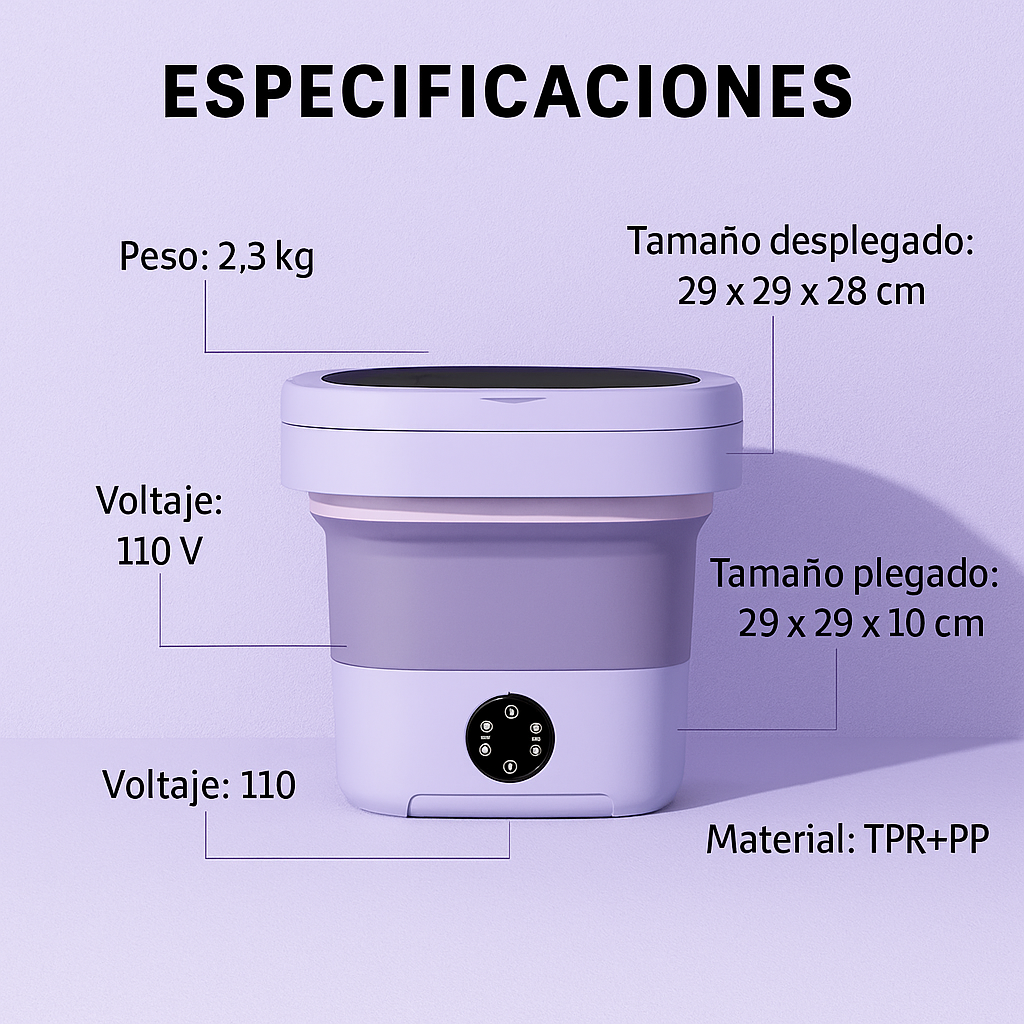 Ideal para ropa delicada y de bebé - LAVADORA PORTATIL