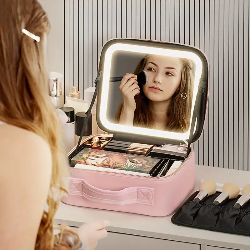 GlowCase Pro™ – Cosmetiquera Inteligente con Luz LED