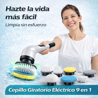 Cepillo Eléctrico Giratorio 9 en 1 – Limpia Más, Esfuerza Menos