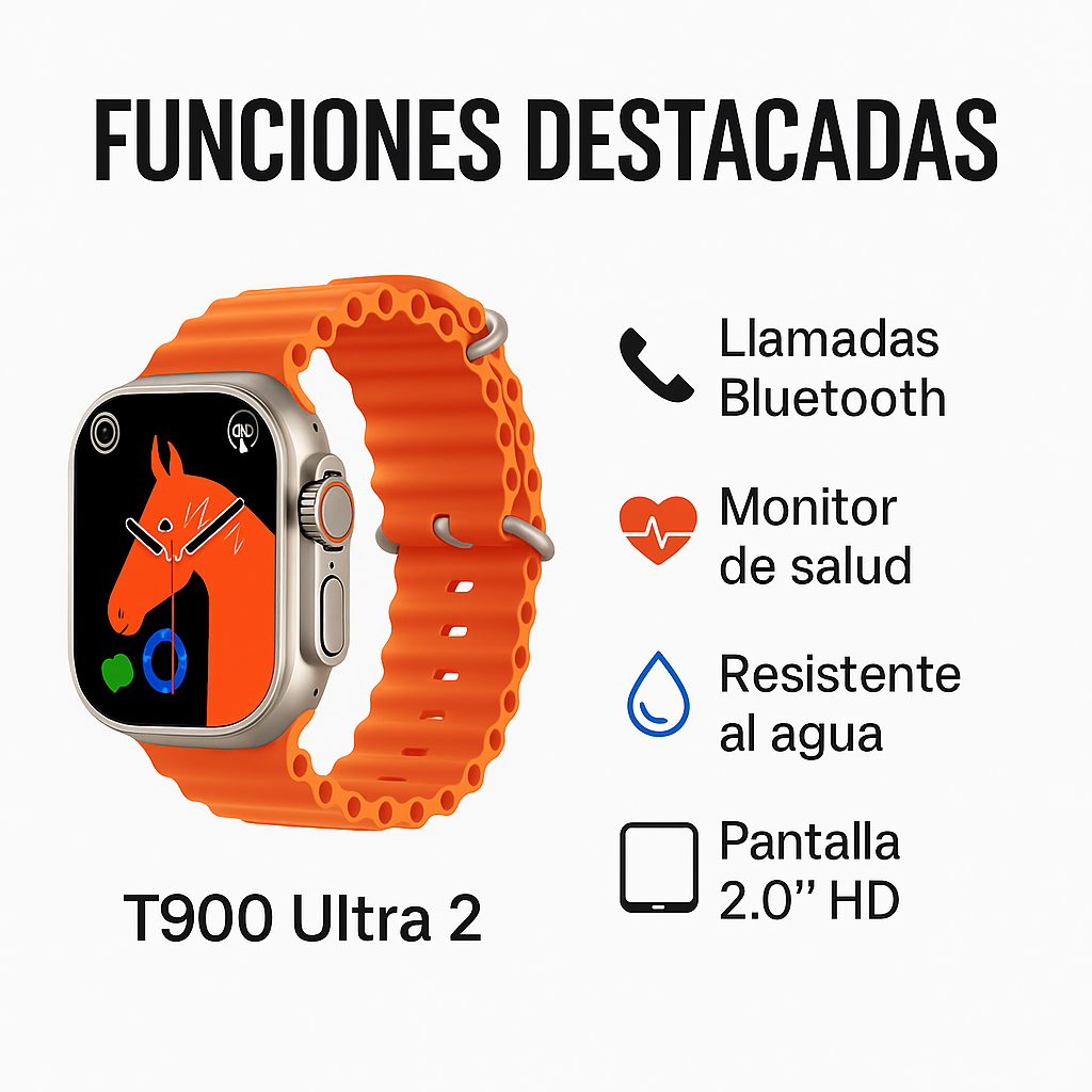 Deportivo, Elegante y Tecnológico… Todo en Uno - SMARWATCH T900 ULTRA 2