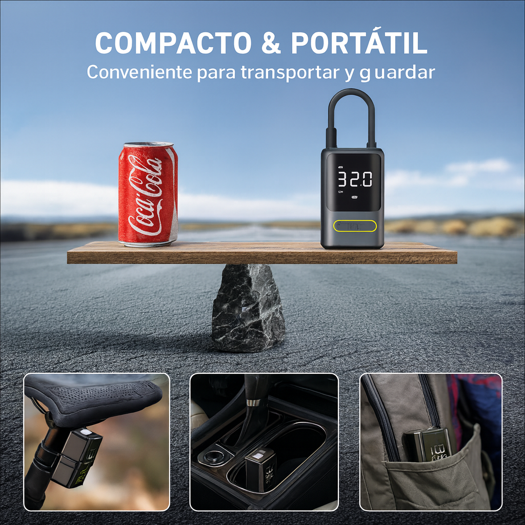Compresor Portátil 2 en 1 con PowerBank 80W
