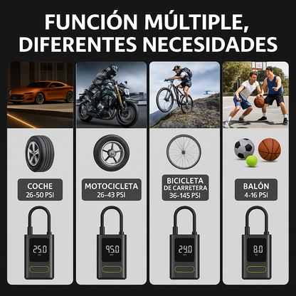 Compresor Portátil 2 en 1 con PowerBank 80W