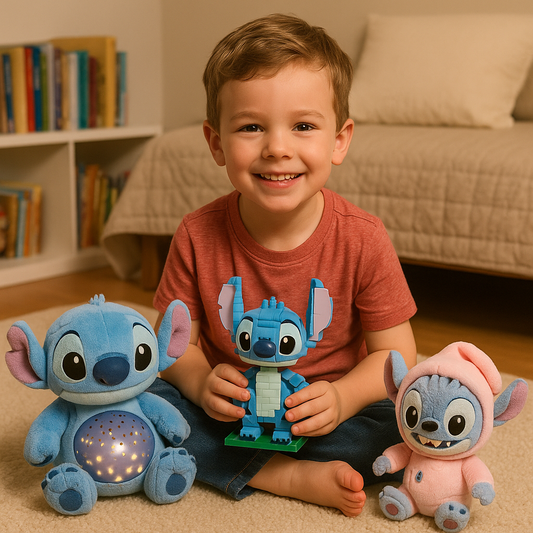 Combo Stich 3 en 1 , Proyector + Lego Stich + Labubu Stich