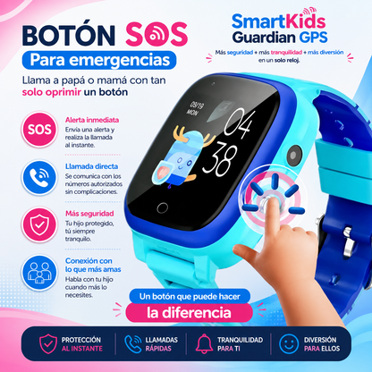 SmartKids Guardian GPS- Más seguridad + más tranquilidad + más diversión en un solo reloj.