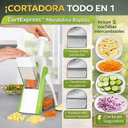 CortExpress™ Mandolina Multifuncional 5 en 1– Corta Verduras en Segundos