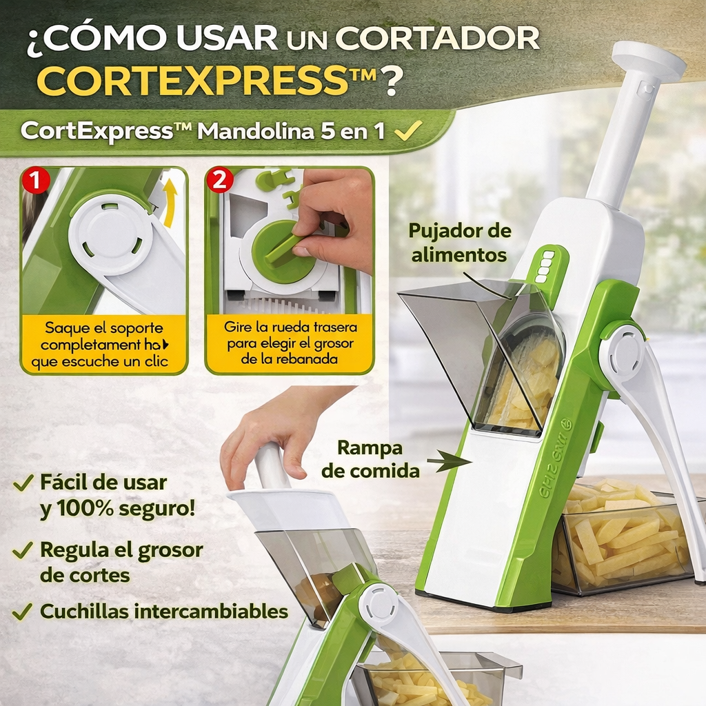 CortExpress™ Mandolina Multifuncional 5 en 1– Corta Verduras en Segundos