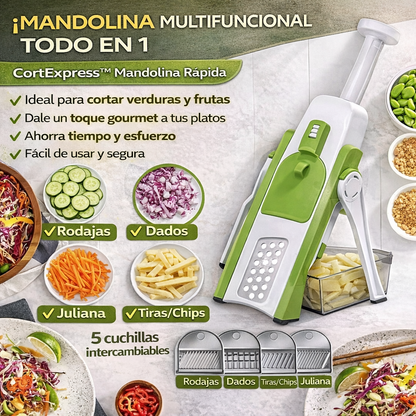 CortExpress™ Mandolina Multifuncional 5 en 1– Corta Verduras en Segundos