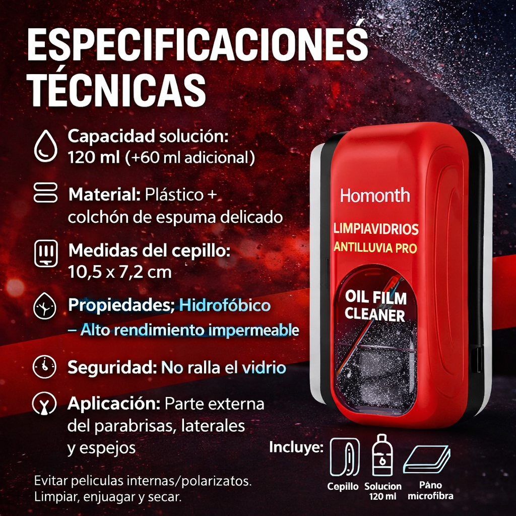Limpiavidrios AntiLluvia PRO - Conduce con visión perfecta incluso bajo lluvia extrema