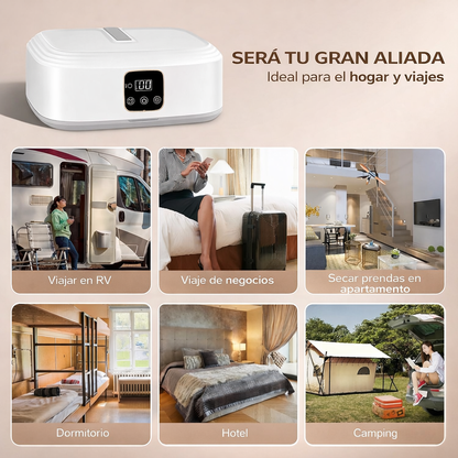 Secadora Pro Portátil 360°: Ropa Seca y Lista en 20 Minutos.