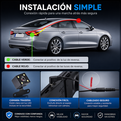 VisionDrive HD- Retrovisor inteligente con cámara HD que graba todo lo que pasa en tu camino para mayor seguridad y tranquilidad