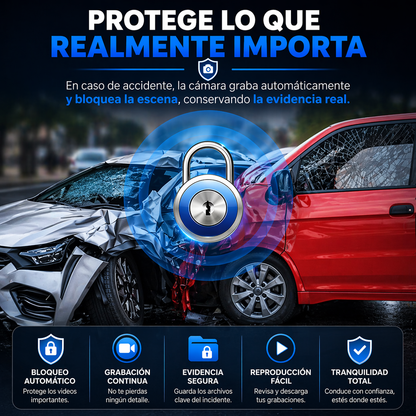VisionDrive HD- Retrovisor inteligente con cámara HD que graba todo lo que pasa en tu camino para mayor seguridad y tranquilidad