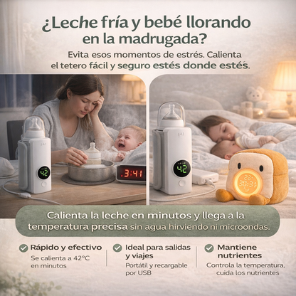 BabyHeat™ Calentador Inteligente de Teteros – Leche Siempre a la Temperatura Ideal y GRATIS Peluche Despertador.