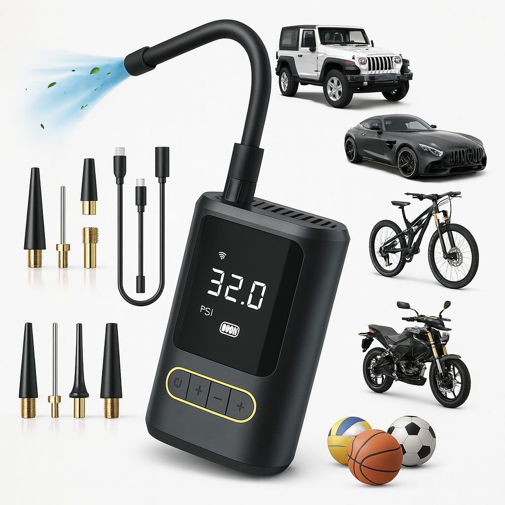 Compresor Portátil 2 en 1 con PowerBank 80W