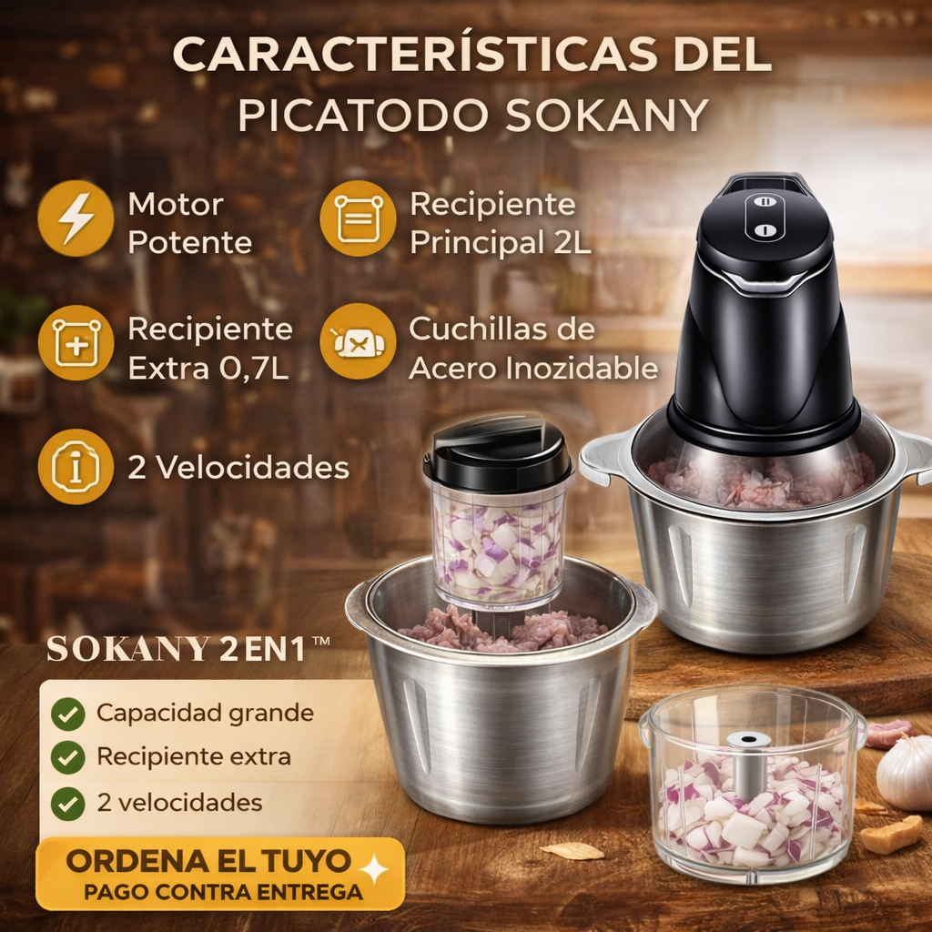 Picatodo Turbo SOKANY  2 EN 1™ – Pica, Tritura y Ahorra Tiempo