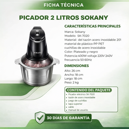 Picatodo Turbo SOKANY  2 EN 1™ – Pica, Tritura y Ahorra Tiempo
