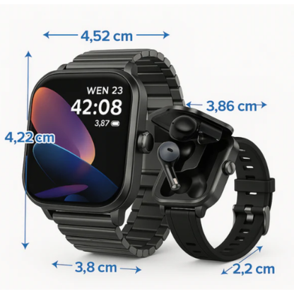 Smartwatch D8 Pro 2 en 1 con Auriculares Bluetooth Incorporados