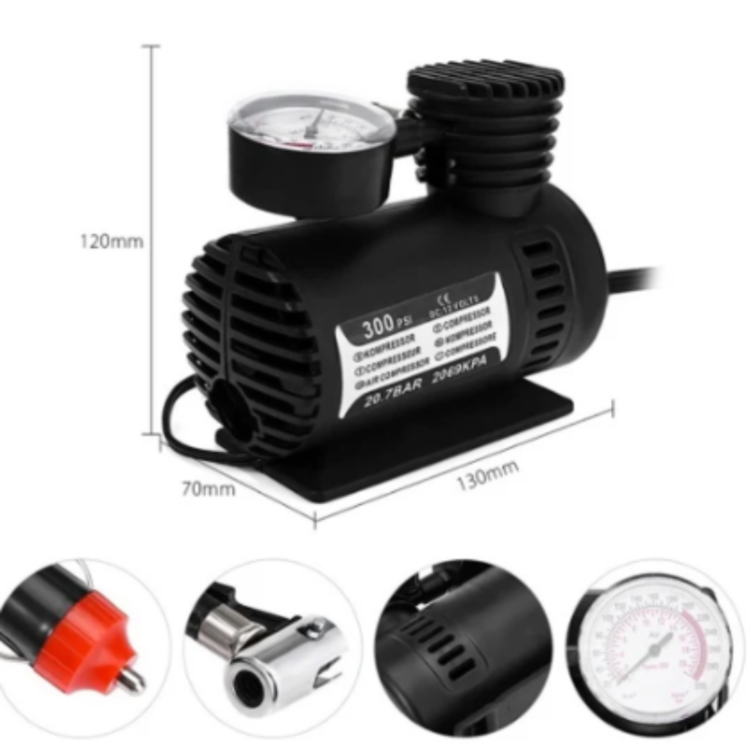 Mini Compresor Portátil 12V 250 PSI – Infla Llantas y Más en Minutos