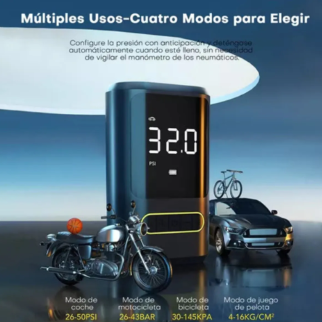 Compresor Portátil 2 en 1 con PowerBank 80W