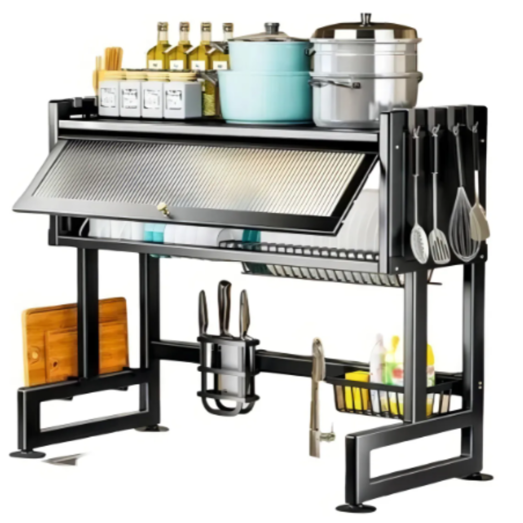 Escurridor de Platos Grande de 2 Niveles