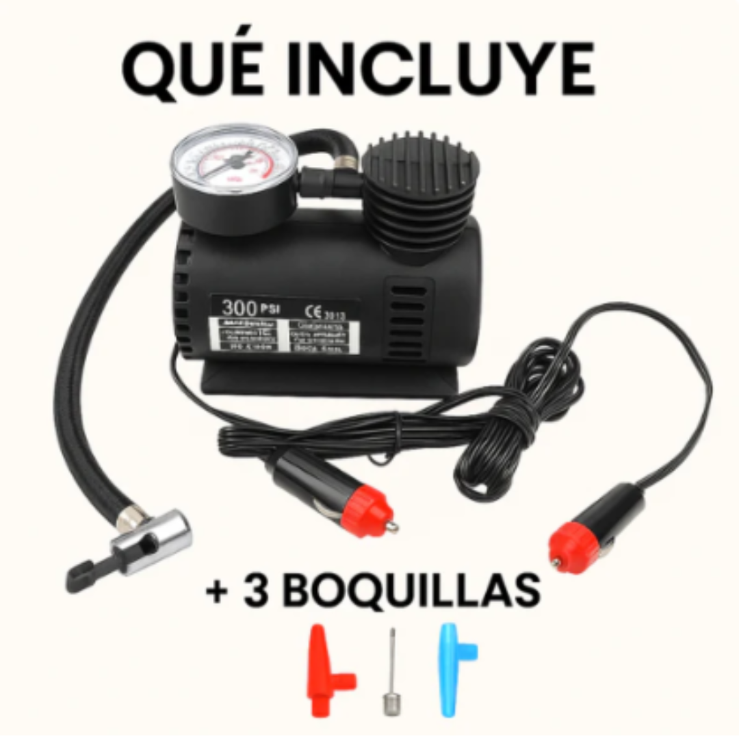 Mini Compresor Portátil 12V 250 PSI – Infla Llantas y Más en Minutos