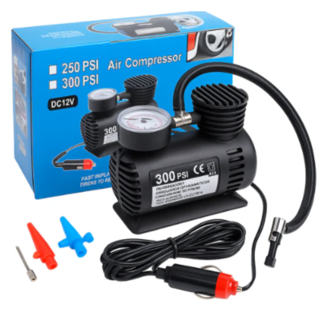 Mini Compresor Portátil 12V 250 PSI – Infla Llantas y Más en Minutos