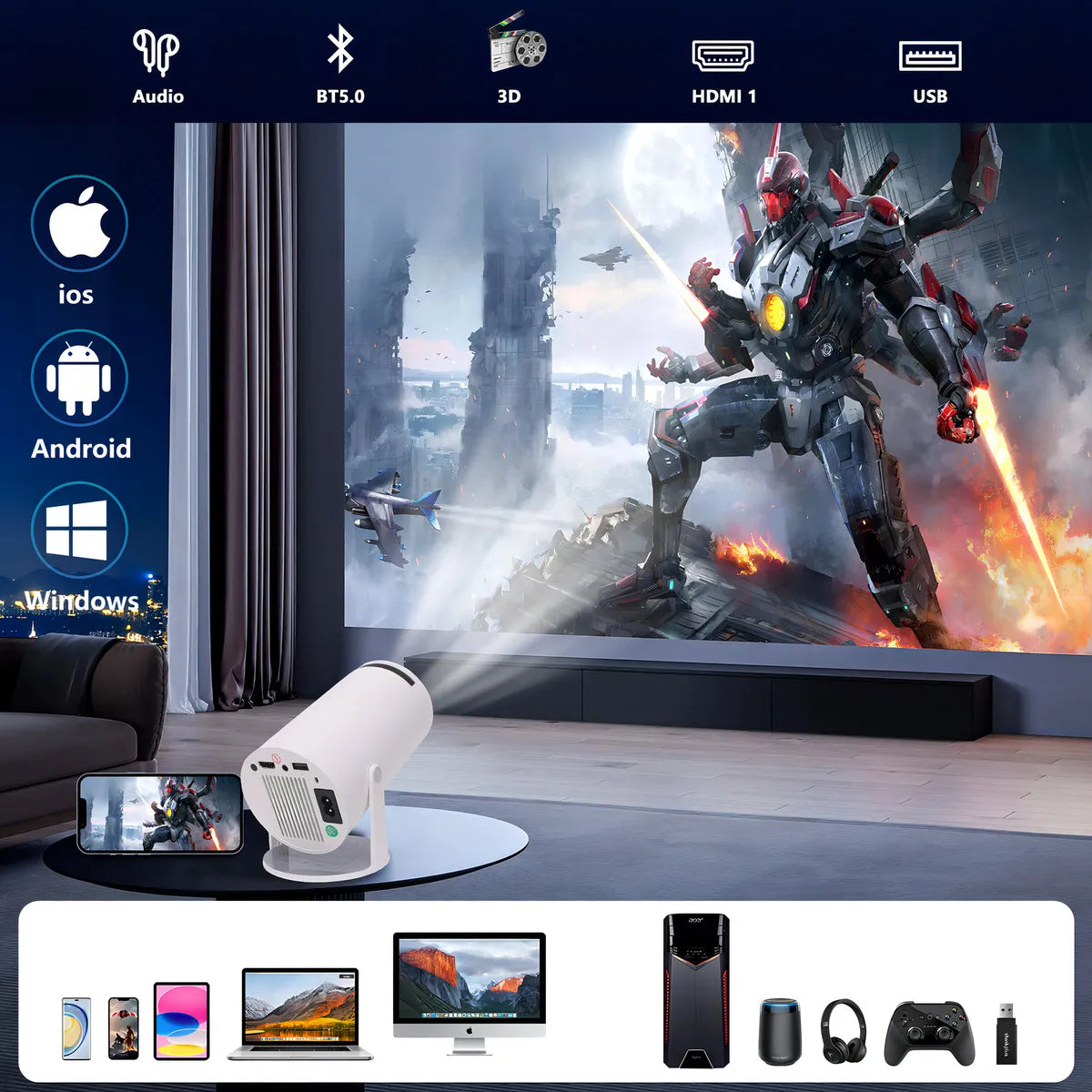 Game Projector 3 en 1 | Magis tv + Proyector HY300 + Xuper