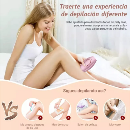Luce una piel perfecta sin citas ni dolor. Depiladora IPL