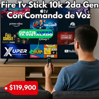 Fire Tv Stick 10k 2da Gen Google Assistant Alexa Voz Wifi 5g- Todo Lo que Quieras Ver con Solo una Palabra