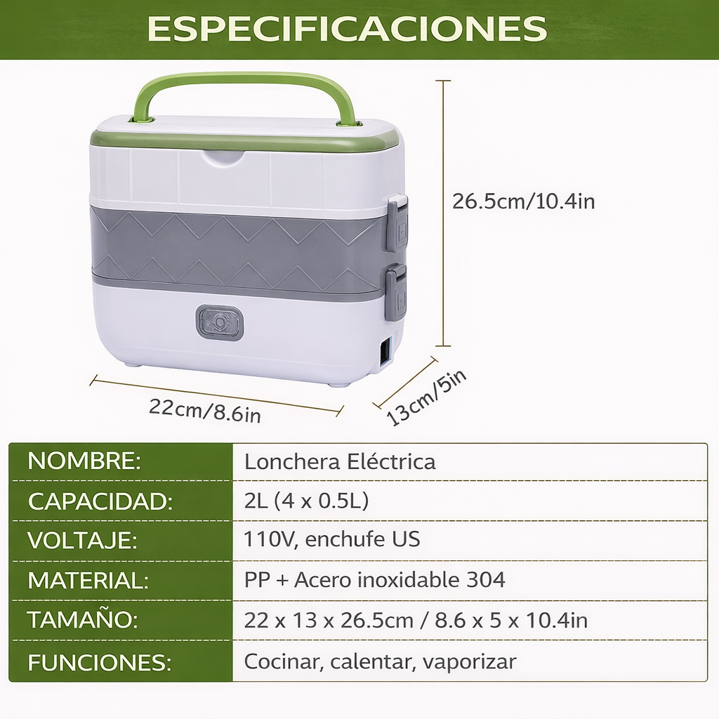 Lounch Pro™ – Lonchera Eléctrica Portátil 4 en 1