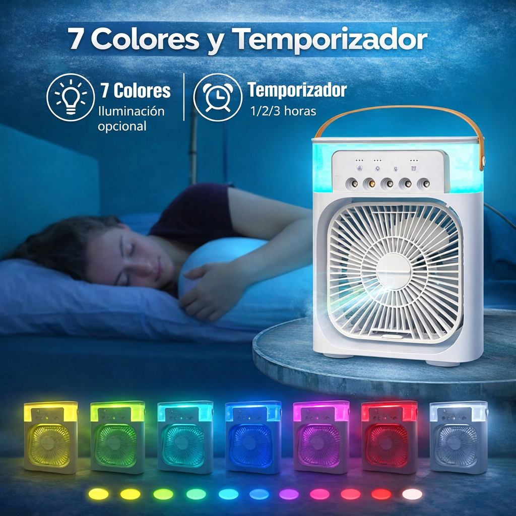 AireFresh Pro – Enfriador Personal 3 en 1,Enfría, Humidifica y Refresca.