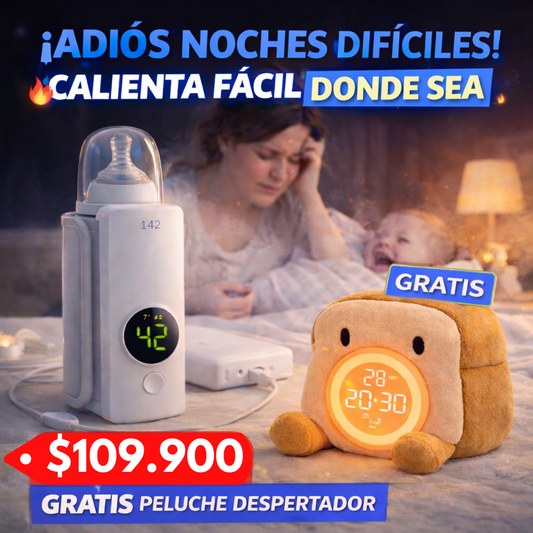 BabyHeat™ Calentador Inteligente de Teteros – Leche Siempre a la Temperatura Ideal y GRATIS Peluche Despertador.