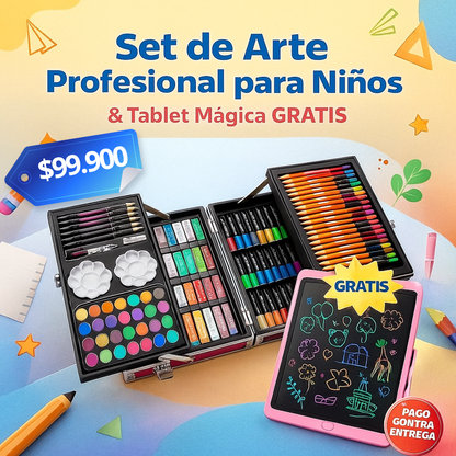 Set de Arte Profesional- GRATIS Tablet Mágica Dibujo 12"