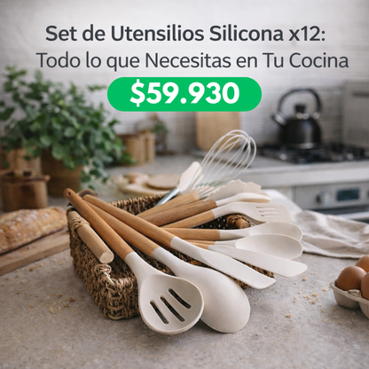 Set de Utensilios Silicona x12 :  Todo lo que Necesitas en Tu Cocina