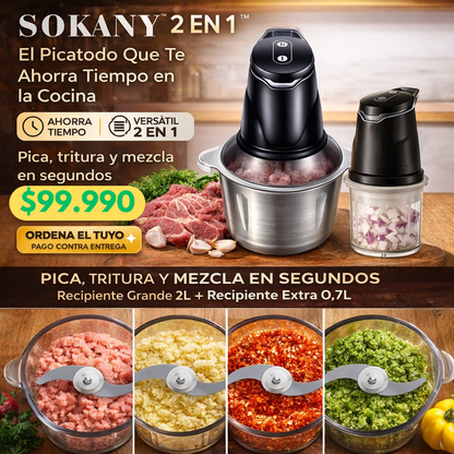 Picatodo Turbo SOKANY  2 EN 1™ – Pica, Tritura y Ahorra Tiempo